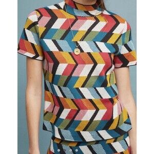 Anthropologie Maeve Geometric Top Size XS